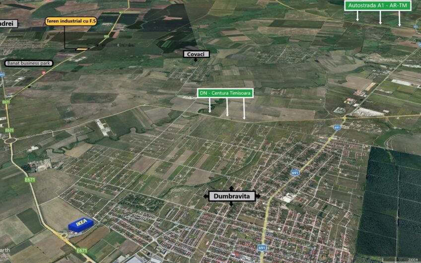 Timisoara Nord – Sanandrei – Teren industrial/logistic – P.U.Z. finalizat – Comision 0