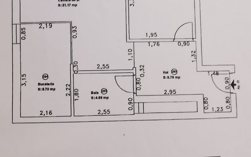 Aradului Est – Ap 2 cam – Su:56mp+6mp balcon – Centrala proprie – Loc de parcare
