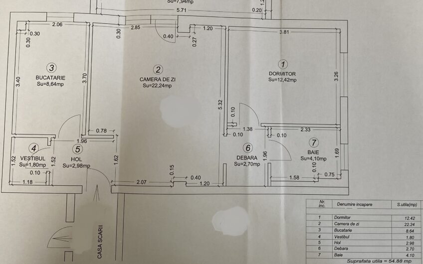 Aradului Vest – Ap 2 cam – Su:55mp+8mp balcon – Centrala proprie – Parcare