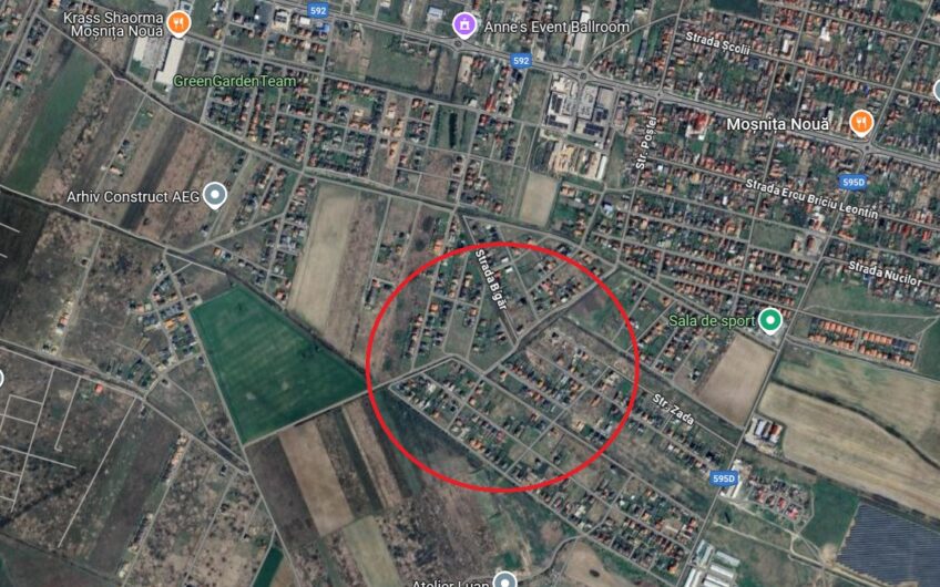 Mosnita Noua – Teren intravilan – S:604mp – FS:14m – Utilitati